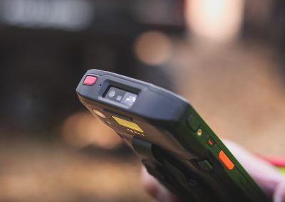 PM95: Emergency Button (rot) und Scanner